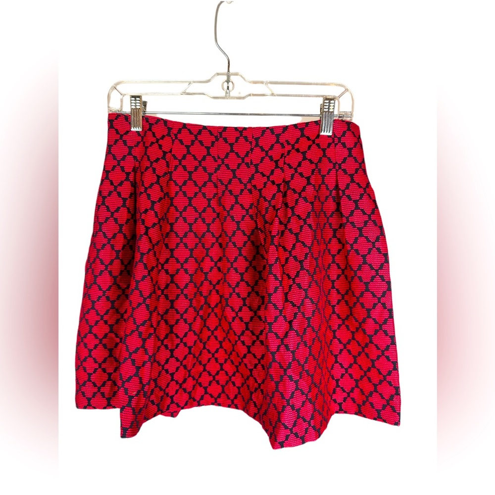 Banana Republic Red Asymmetrical Bubble Mini Skirt
